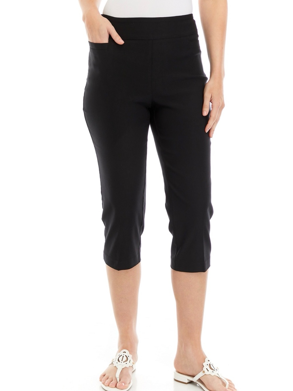 Kim Rogers Black Tummy Control Capri Pants